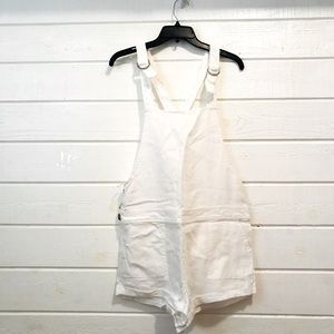 LF White Linen Shortall Overalls NWT